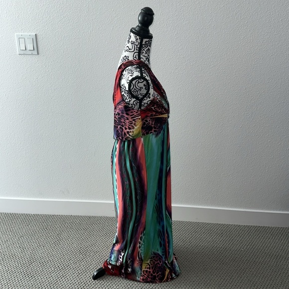 Kate & Mallory Red and Blue watercolor Maxi Dress - Picture 4 of 8